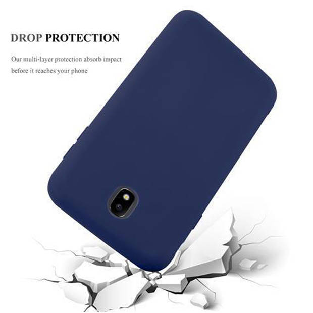 Cadorabo Hoesje geschikt voor Samsung Galaxy J5 2017 in CANDY DONKER BLAUW - Beschermhoes TPU silicone Case Cover