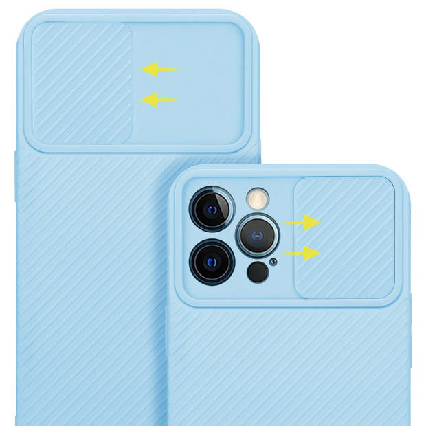 Cadorabo Hoesje geschikt voor Apple iPhone 12 PRO MAX in Bonbon Licht Blauw - Beschermhoes TPU-silicone Case Cover