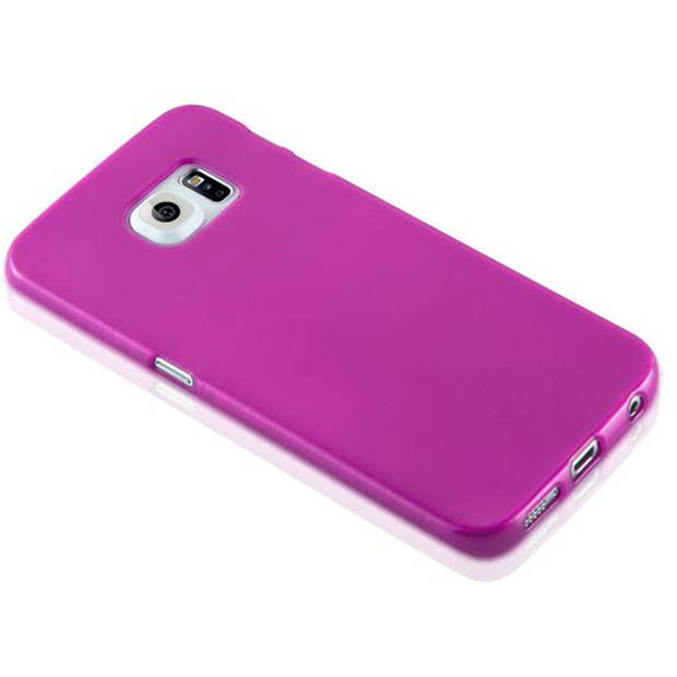 Cadorabo Hoesje geschikt voor Samsung Galaxy S6 EDGE in ROZE - Beschermhoes TPU silicone Case Cover Brushed