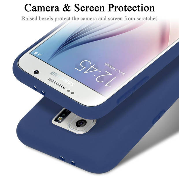 Cadorabo Hoesje geschikt voor Samsung Galaxy S6 Case in LIQUID BLAUW - Beschermhoes TPU silicone Cover