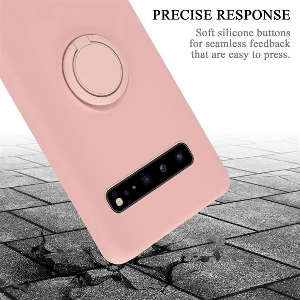 Cadorabo Hoesje geschikt voor Samsung Galaxy S10 5G in LIQUID ROZE - Beschermhoes van TPU silicone Case Cover met ring