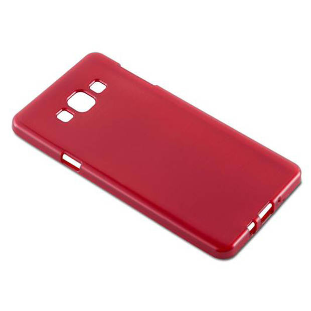 Cadorabo Hoesje geschikt voor Samsung Galaxy A7 2015 in ROOD - Beschermhoes TPU silicone Case Cover Brushed