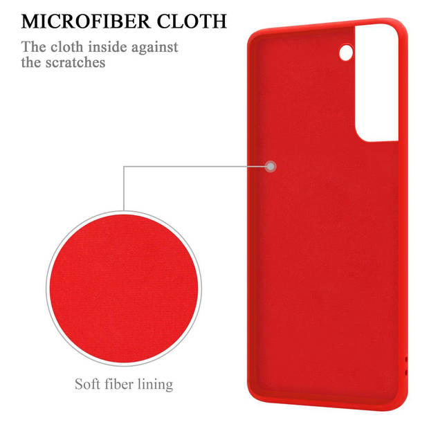 Cadorabo Hoesje geschikt voor Samsung Galaxy S21 5G in LIQUID ROOD - Beschermhoes van TPU silicone Case Cover met ring