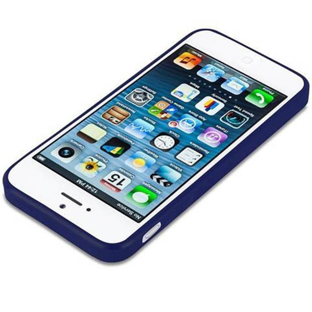 Cadorabo Hoesje geschikt voor Apple iPhone 5 / 5S / SE 2016 in CANDY DONKER BLAUW - Beschermhoes TPU silicone Case Cover