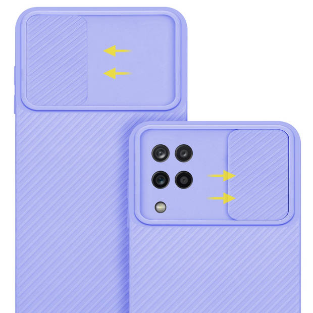 Cadorabo Hoesje geschikt voor Samsung Galaxy A12 / M12 in Bonbon Paars - Beschermhoes TPU-silicone Case Cover