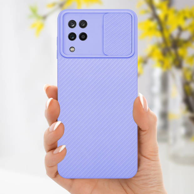 Cadorabo Hoesje geschikt voor Samsung Galaxy A12 / M12 in Bonbon Paars - Beschermhoes TPU-silicone Case Cover