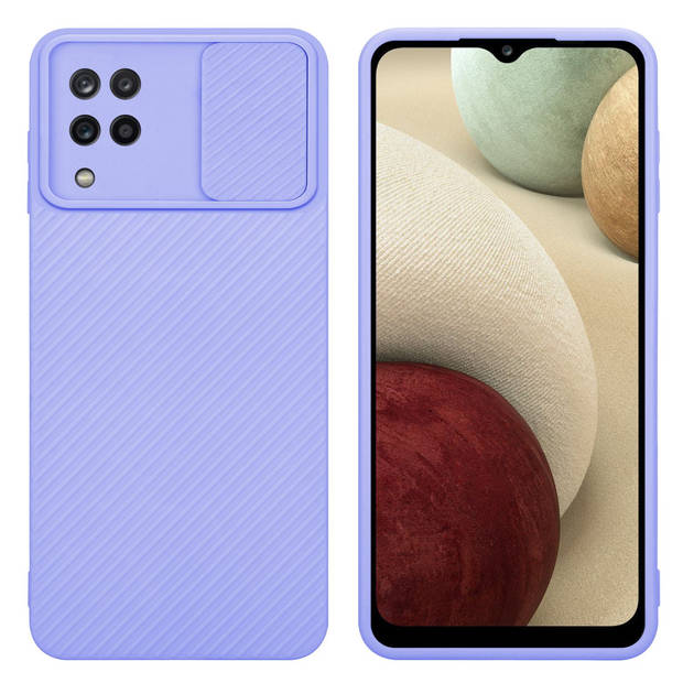 Cadorabo Hoesje geschikt voor Samsung Galaxy A12 / M12 in Bonbon Paars - Beschermhoes TPU-silicone Case Cover