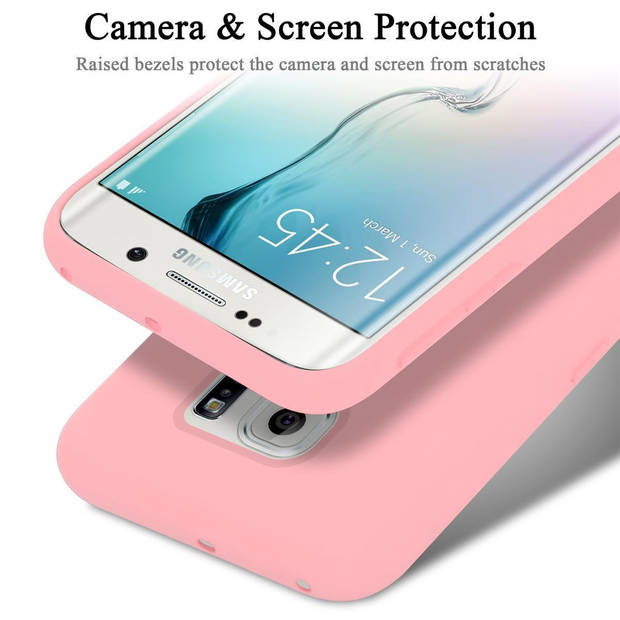 Cadorabo Hoesje geschikt voor Samsung Galaxy S6 EDGE Case in LIQUID ROZE - Beschermhoes TPU silicone Cover