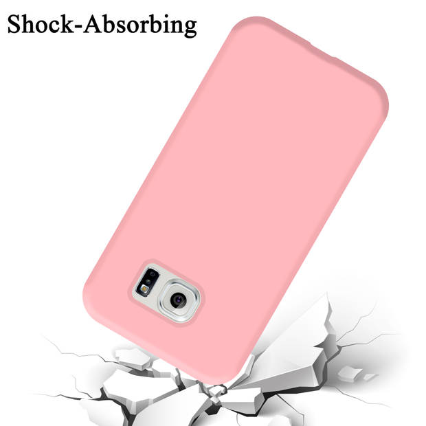 Cadorabo Hoesje geschikt voor Samsung Galaxy S6 EDGE Case in LIQUID ROZE - Beschermhoes TPU silicone Cover