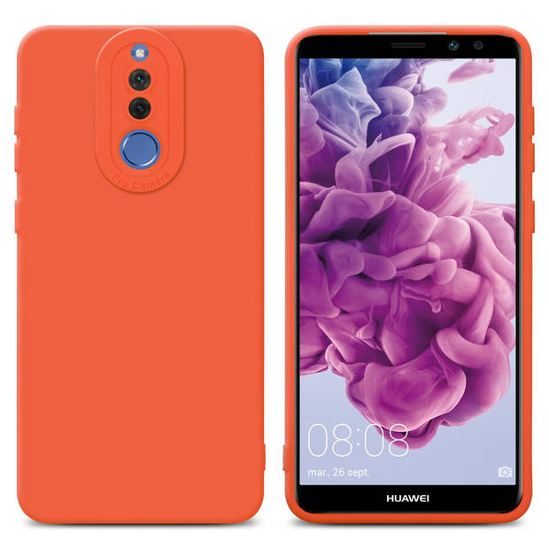 Cadorabo Hoesje geschikt voor Huawei MATE 10 LITE in FLUID ORANJE - Beschermhoes TPU silicone Cover Case