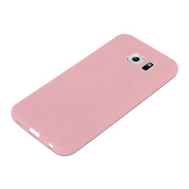 Cadorabo Hoesje geschikt voor Samsung Galaxy S6 in CANDY ROZE - Beschermhoes TPU silicone Case Cover