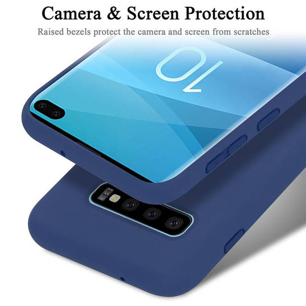 Cadorabo Hoesje geschikt voor Samsung Galaxy S10 PLUS Case in LIQUID BLAUW - Beschermhoes TPU silicone Cover