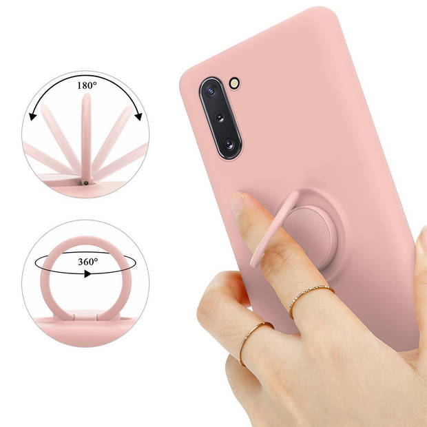 Cadorabo Hoesje geschikt voor Samsung Galaxy NOTE 10 in LIQUID ROZE - Beschermhoes van TPU silicone Case Cover met ring