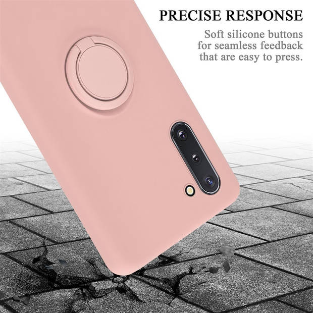 Cadorabo Hoesje geschikt voor Samsung Galaxy NOTE 10 in LIQUID ROZE - Beschermhoes van TPU silicone Case Cover met ring