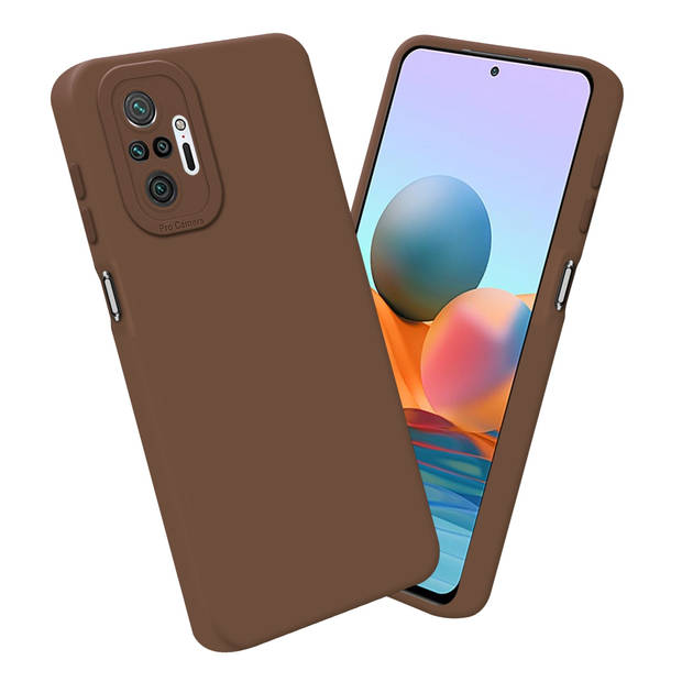 Cadorabo Hoesje geschikt voor Xiaomi RedMi NOTE 10 PRO in FLUID BRUIN - Beschermhoes TPU silicone Cover Case