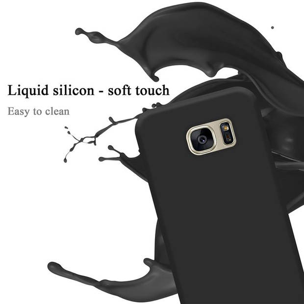 Cadorabo Hoesje geschikt voor Samsung Galaxy S7 Case in LIQUID ZWART - Beschermhoes TPU silicone Cover