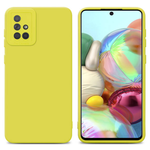 Cadorabo Hoesje geschikt voor Samsung Galaxy A71 4G in FLUID GEEL - Beschermhoes TPU silicone Cover Case