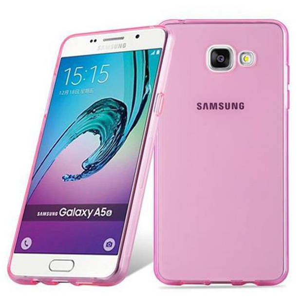 Cadorabo Hoesje geschikt voor Samsung Galaxy A5 2016 in TRANSPARANT ROZE - Beschermhoes Cover gemaakt van TPU Silicone