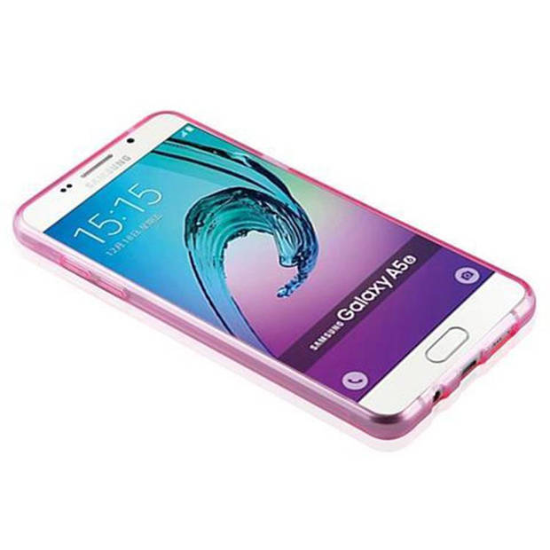 Cadorabo Hoesje geschikt voor Samsung Galaxy A5 2016 in TRANSPARANT ROZE - Beschermhoes Cover gemaakt van TPU Silicone