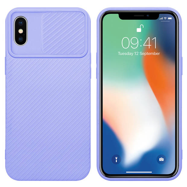 Cadorabo Hoesje geschikt voor Apple iPhone X / XS in Bonbon Paars - Beschermhoes TPU-silicone Case Cover