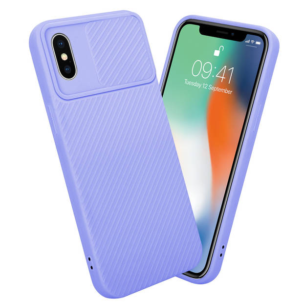 Cadorabo Hoesje geschikt voor Apple iPhone X / XS in Bonbon Paars - Beschermhoes TPU-silicone Case Cover