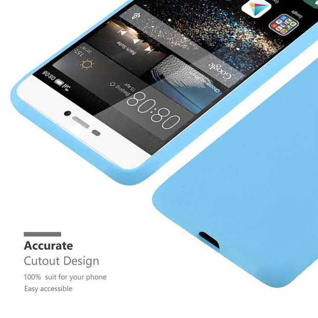 Cadorabo Hoesje geschikt voor Huawei P8 in CANDY BLAUW - Beschermhoes TPU silicone Case Cover