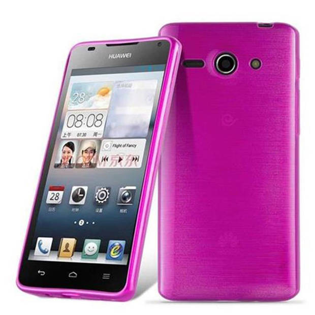 Cadorabo Hoesje geschikt voor Huawei ASCEND G510 / G520 / G525 in ROZE - Beschermhoes TPU silicone Case Cover Brushed