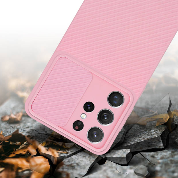Cadorabo Hoesje geschikt voor Samsung Galaxy S21 ULTRA in Bonbon Roze - Beschermhoes TPU-silicone Case Cover