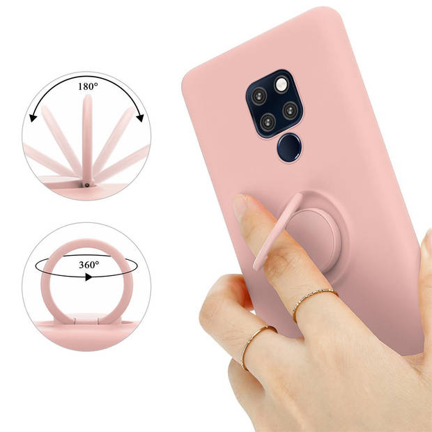 Cadorabo Hoesje geschikt voor Huawei MATE 20 in LIQUID ROZE - Beschermhoes van TPU silicone Case Cover met ring