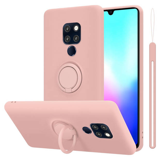 Cadorabo Hoesje geschikt voor Huawei MATE 20 in LIQUID ROZE - Beschermhoes van TPU silicone Case Cover met ring