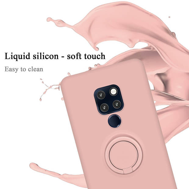 Cadorabo Hoesje geschikt voor Huawei MATE 20 in LIQUID ROZE - Beschermhoes van TPU silicone Case Cover met ring