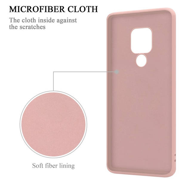 Cadorabo Hoesje geschikt voor Huawei MATE 20 in LIQUID ROZE - Beschermhoes van TPU silicone Case Cover met ring