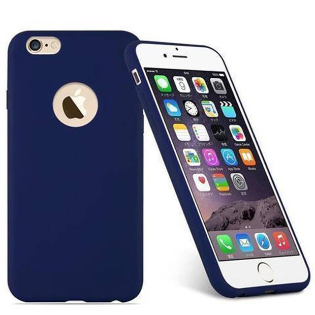 Cadorabo Hoesje geschikt voor Apple iPhone 6 / 6S in CANDY DONKER BLAUW - Beschermhoes TPU silicone Case Cover