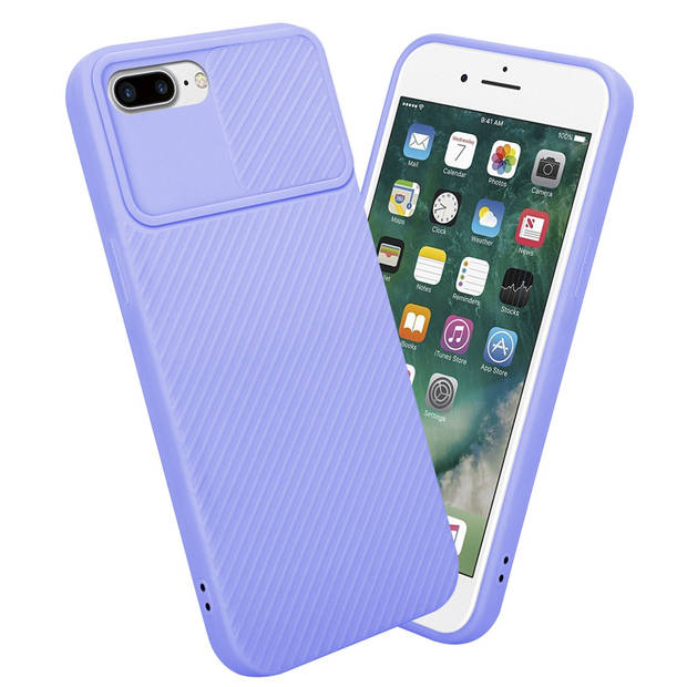 Cadorabo Hoesje geschikt voor Apple iPhone 7 PLUS / 7S PLUS / 8 PLUS in Bonbon Paars - Beschermhoes TPU-silicone Case