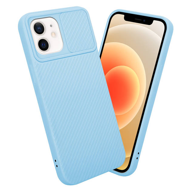 Cadorabo Hoesje geschikt voor Apple iPhone 12 in Bonbon Licht Blauw - Beschermhoes TPU-silicone Case Cover