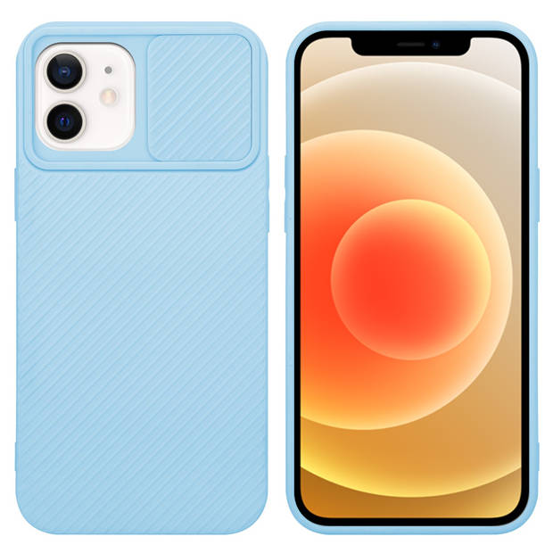 Cadorabo Hoesje geschikt voor Apple iPhone 12 in Bonbon Licht Blauw - Beschermhoes TPU-silicone Case Cover