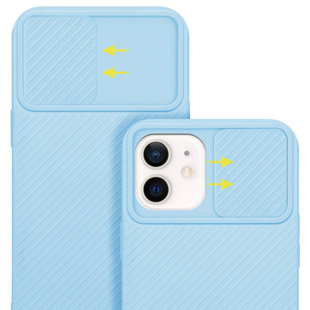Cadorabo Hoesje geschikt voor Apple iPhone 12 in Bonbon Licht Blauw - Beschermhoes TPU-silicone Case Cover