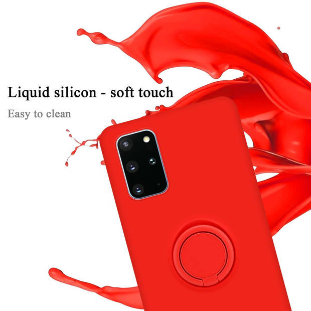 Cadorabo Hoesje geschikt voor Samsung Galaxy S20 PLUS in LIQUID ROOD - Beschermhoes van TPU silicone Case Cover met ring