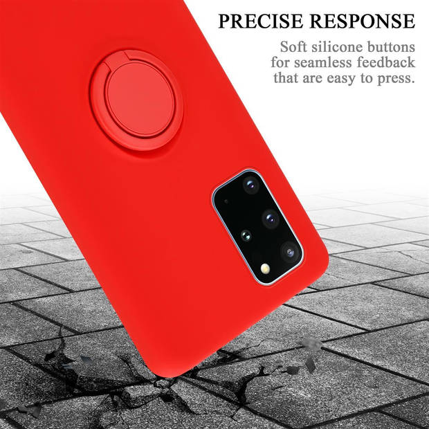 Cadorabo Hoesje geschikt voor Samsung Galaxy S20 PLUS in LIQUID ROOD - Beschermhoes van TPU silicone Case Cover met ring