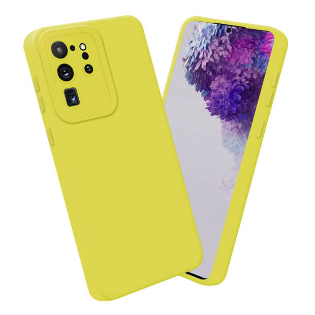 Cadorabo Hoesje geschikt voor Samsung Galaxy S20 ULTRA in FLUID GEEL - Beschermhoes TPU silicone Cover Case