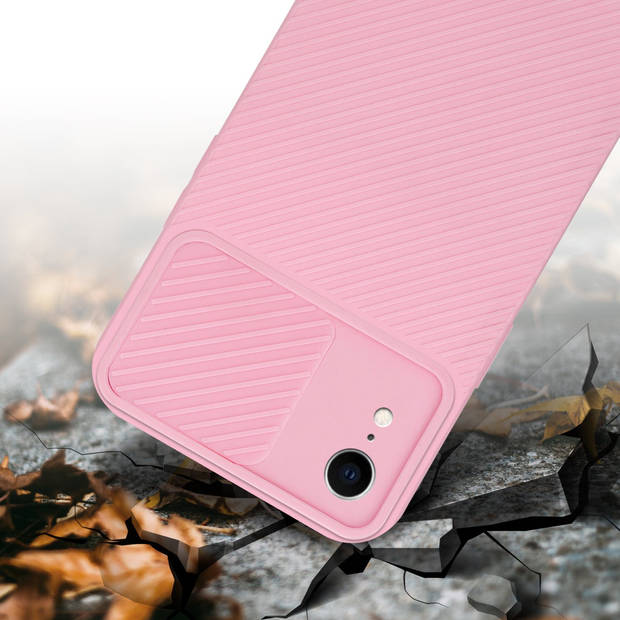 Cadorabo Hoesje geschikt voor Apple iPhone XR in Bonbon Roze - Beschermhoes TPU-silicone Case Cover Camerabescherming