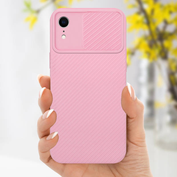 Cadorabo Hoesje geschikt voor Apple iPhone XR in Bonbon Roze - Beschermhoes TPU-silicone Case Cover Camerabescherming