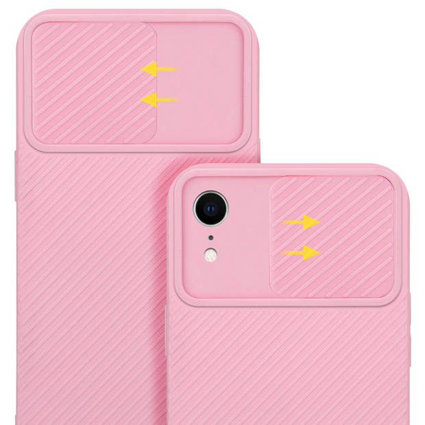 Cadorabo Hoesje geschikt voor Apple iPhone XR in Bonbon Roze - Beschermhoes TPU-silicone Case Cover Camerabescherming