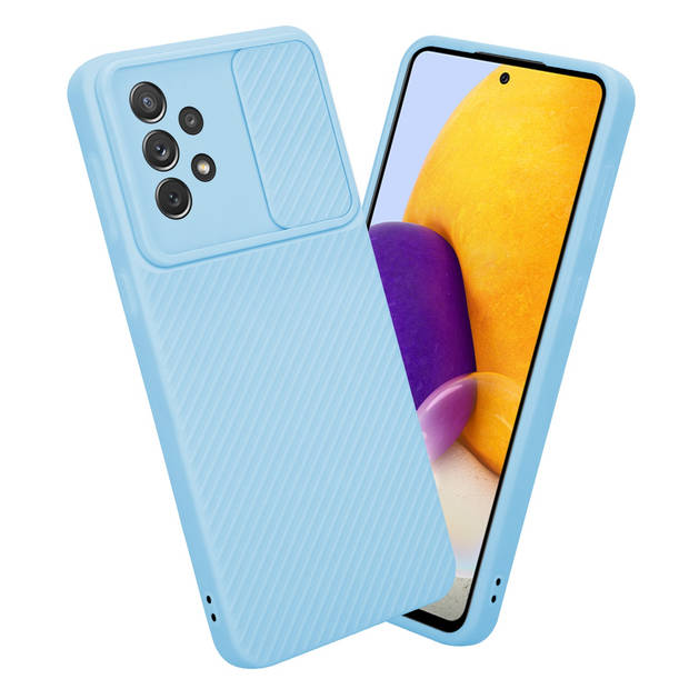 Cadorabo Hoesje geschikt voor Samsung Galaxy A72 4G / 5G in Bonbon Licht Blauw - Beschermhoes TPU-silicone Case Cover