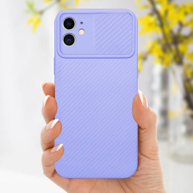 Cadorabo Hoesje geschikt voor Apple iPhone 11 in Bonbon Paars - Beschermhoes TPU-silicone Case Cover Camerabescherming