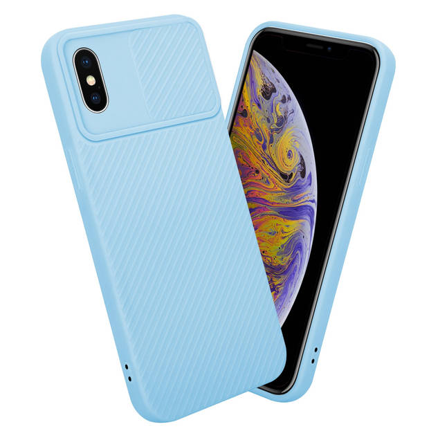 Cadorabo Hoesje geschikt voor Apple iPhone XS MAX in Bonbon Licht Blauw - Beschermhoes TPU-silicone Case Cover