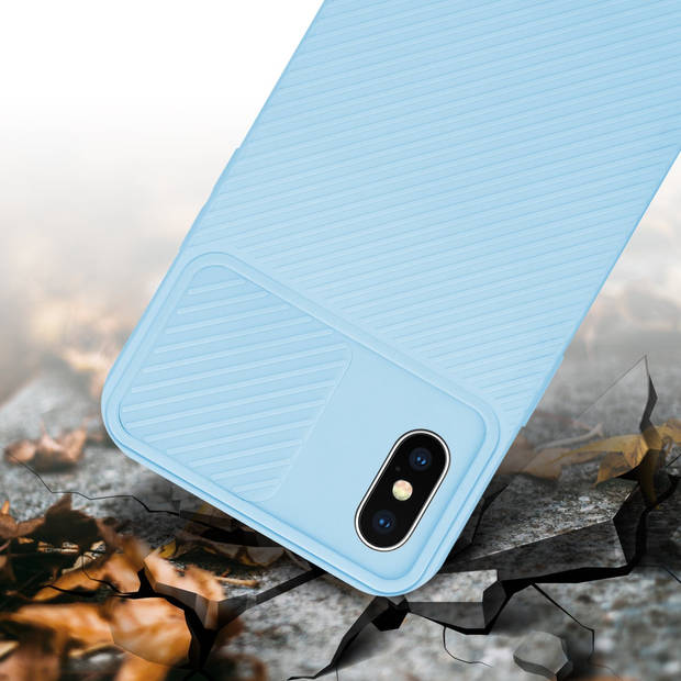 Cadorabo Hoesje geschikt voor Apple iPhone XS MAX in Bonbon Licht Blauw - Beschermhoes TPU-silicone Case Cover