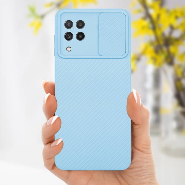 Cadorabo Hoesje geschikt voor Samsung Galaxy A22 4G in Bonbon Licht Blauw - Beschermhoes TPU-silicone Case Cover