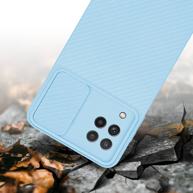 Cadorabo Hoesje geschikt voor Samsung Galaxy A22 4G in Bonbon Licht Blauw - Beschermhoes TPU-silicone Case Cover