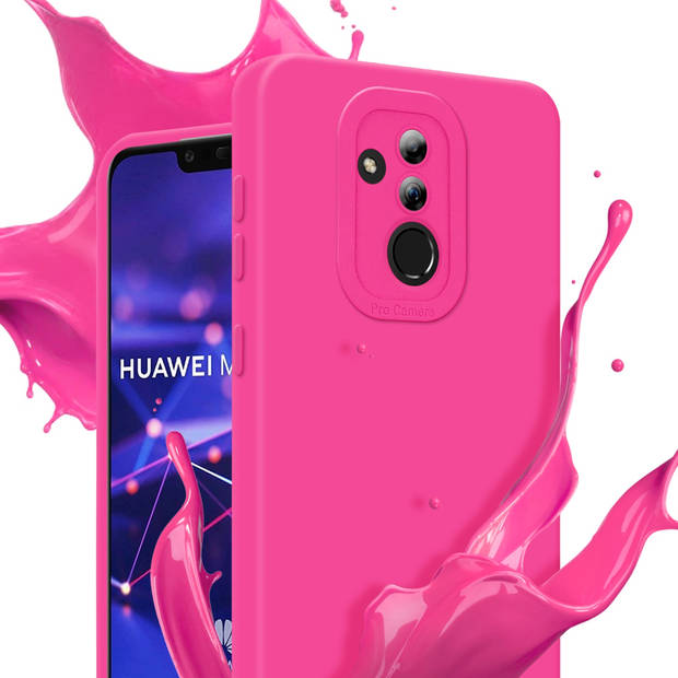 Cadorabo Hoesje geschikt voor Huawei MATE 20 LITE in FLUID HOTPINK - Beschermhoes TPU silicone Cover Case